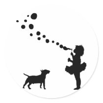 Miniature Bull Terrier Round Stickers