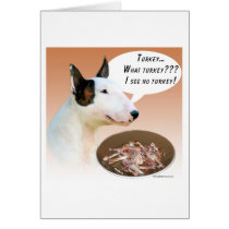 Miniature Bull Terrier Turkey cards by GreyWolfCreation Miniature Bull Terrier Turkey cards