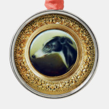 MINIATURE DOG PORTRAITS Greyhound Christmas Tree Ornaments