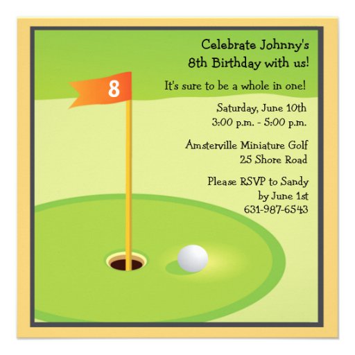 Miniature Golf Game Invitation
