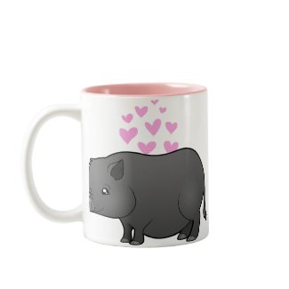 Black Miniature Potbellied Pig Love Mug
