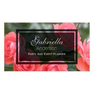 Miniature Pink Rose Business Cards