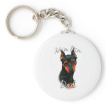 Miniature Pinscher (blk) Dad 2 Key Chain