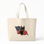 Miniature Pinscher (blk) Flag Canvas Bags