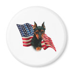 Miniature Pinscher (blk) Flag Refrigerator Magnet