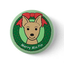 Miniature Pinscher Christmas buttons by dogcartoons Miniature Pinscher Christmas buttons