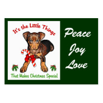 Miniature Pinscher Christmas Gifts business cards by DogsByDezign Miniature Pinscher Christmas Gifts business cards