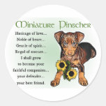 Miniature Pinscher Gifts Round Stickers