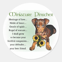Miniature Pinscher Gifts Round Stickers