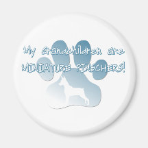 Miniature Pinscher Grandchildren Fridge Magnets