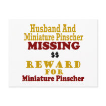 Miniature Pinscher & Husband Missing Reward For Mi postcards by poochloverstuff Miniature Pinscher & Husband Missing Reward For Mi postcards