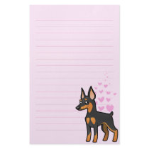 Miniature Pinscher / Manchester Terrier Love Personalized Stationery