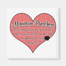 Miniature Pinscher Paw Prints Dog Humor Refrigerator Magnet