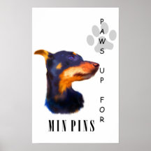 Miniature Pinscher Paws Up Poster Print