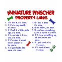 Miniature Pinscher Property Laws 2 t-shirts by poochloverstuff Miniature Pinscher Property Laws 2 t-shirts