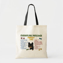 Miniature Pinscher Property Laws 4 Canvas Bags