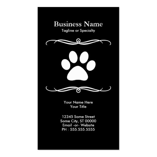 miniature pinscher pup business card template (back side)