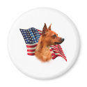 Miniature Pinscher (red) Flag magnets