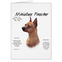 Miniature Pinscher (red) History Design Greeting Card