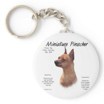 Miniature Pinscher (red) History Design Key Chain
