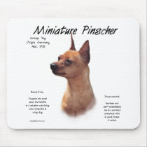 Miniature Pinscher (red) History Design Mouse Pads