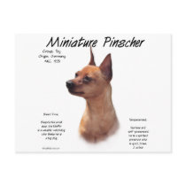 Miniature Pinscher (red) History Design Post Cards