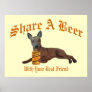 Miniature Pinscher Share A Beer Poster