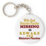 Miniature Pinscher &amp; Wife Missing Reward For Minia Key Chain