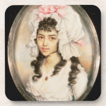 Miniature Portrait of a Girl Drink Coaster