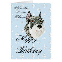 Miniature Schnauzer - Blue w/ White Diamond Design Card
