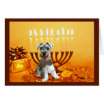 Miniature Schnauzer Chanukah Card Menorah