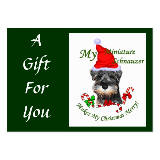 Miniature Schnauzer Christmas Gifts Business Cards (back side)