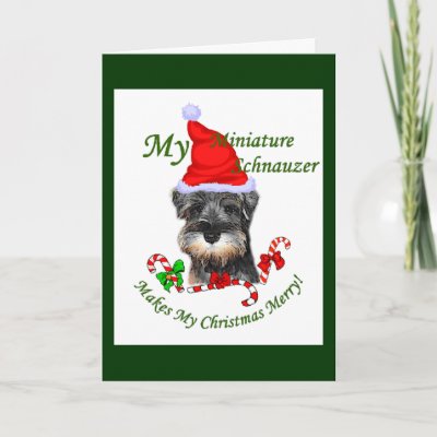 Miniature Schnauzer Christmas Gifts cards