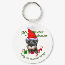 Miniature Schnauzer Christmas Gifts keychains by DogsByDezign Miniature Schnauzer Christmas Gifts keychains