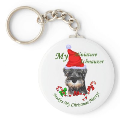 Miniature Schnauzer Christmas Gifts keychains