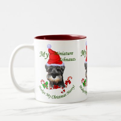 Miniature Schnauzer Christmas Gifts mugs