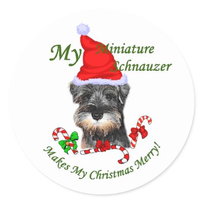Miniature Schnauzer Christmas Gifts stickers