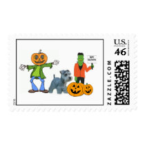 Miniature Schnauzer Halloween Postage Stamp