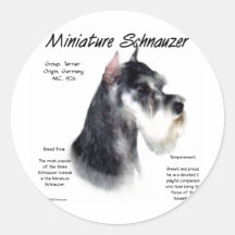 Miniature Schnauzer History Design Round Stickers