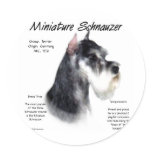 Miniature Schnauzer History Design Round Stickers
