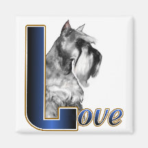 Miniature Schnauzer LOVE Refrigerator Magnets