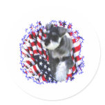 Miniature Schnauzer Patriot Round Stickers