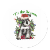 Miniature Schnauzer ‘Tis Round Stickers