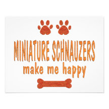 Miniature Schnauzers Make Me Happy Personalized Announcements