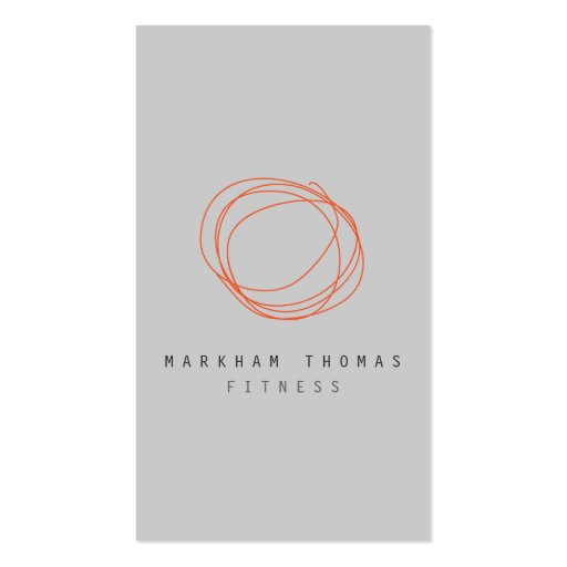 Minimal and Modern Designer Scribble Logo Orange Business Card (front side)