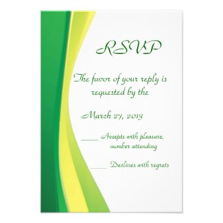 Minimal and modern green line RSVP cards