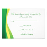 Minimal and  modern green line RSVP cards