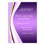 Minimal and  modern purple line RSVP card invitations
