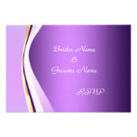 Minimal and  modern purple line RSVP cards invitations