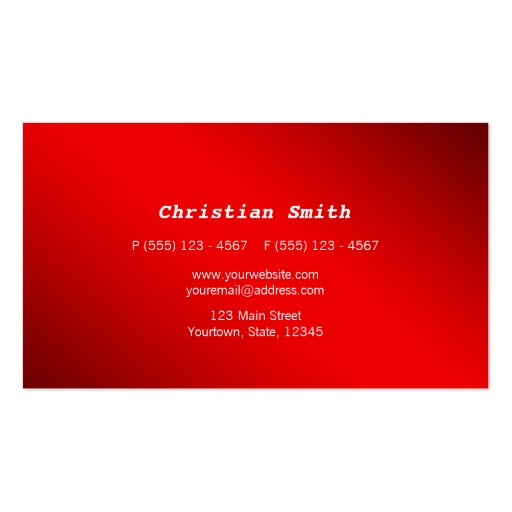 Minimal and  modern red Business Card (back side)